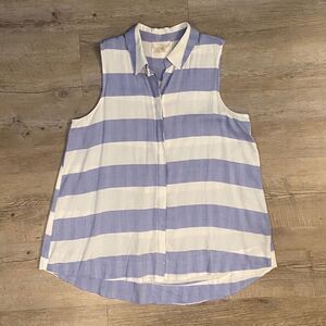 Cupio Striped Button up Tank Top